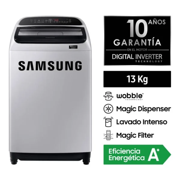 Lavadora Eco Inverter 13 kg Gris (S./ 650 DE INICIAL)