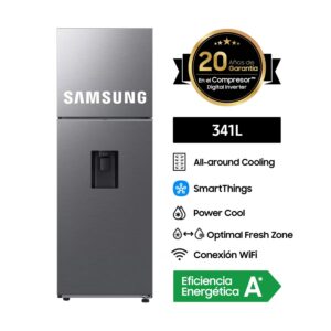 SAMSUNG  Refrigeradora Samsung 341Lt Silver Top Mount
