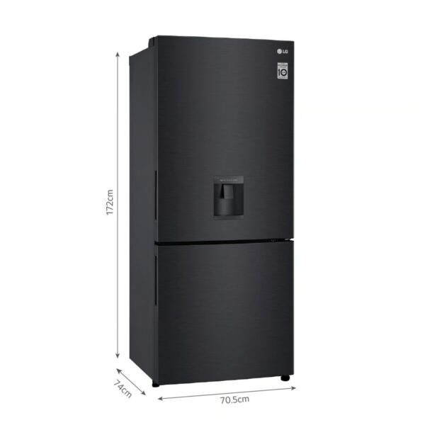 LG  Refrigeradora GB41WGT 403L Door Cooling Bottom Freezer Negro Mate LG - Imagen 2