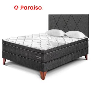 Dormitorio Europeo Pocket Star 2 Plazas + Cabecera Loft Charcoal