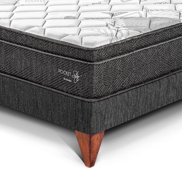 Dormitorio Europeo Pocket Star 2 Plazas + Cabecera Loft Charcoal - Imagen 5
