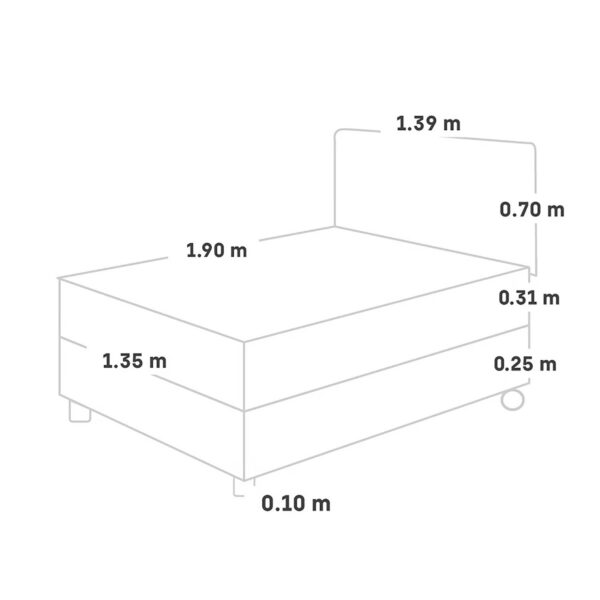 Dormitorio Royal Prince 2 Plazas Acero + 2 Almohadas Viscoelásticas + Protector - Imagen 2