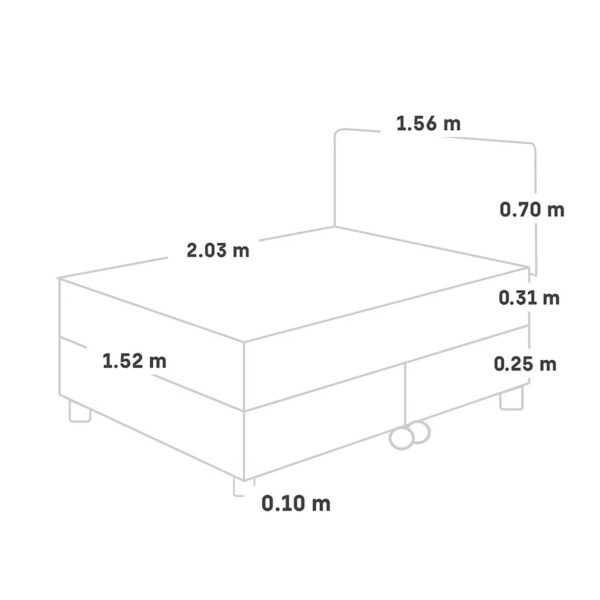 Dormitorio Royal Prince Queen Chocolate + 2 Almohadas Viscoelásticas + Protector - Imagen 4