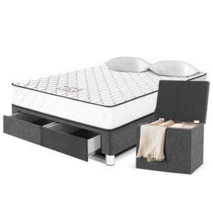 Cama Con Cajones Per 2 Plz + Baúl + 2 Almohadas + Protector