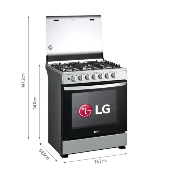 Cocina a gas LG 6 Quemadores 77CM LRGZ5253S - Imagen 2