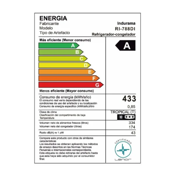 Refrigeradora Indurama RI-788DI 508 litros Gris - Imagen 6