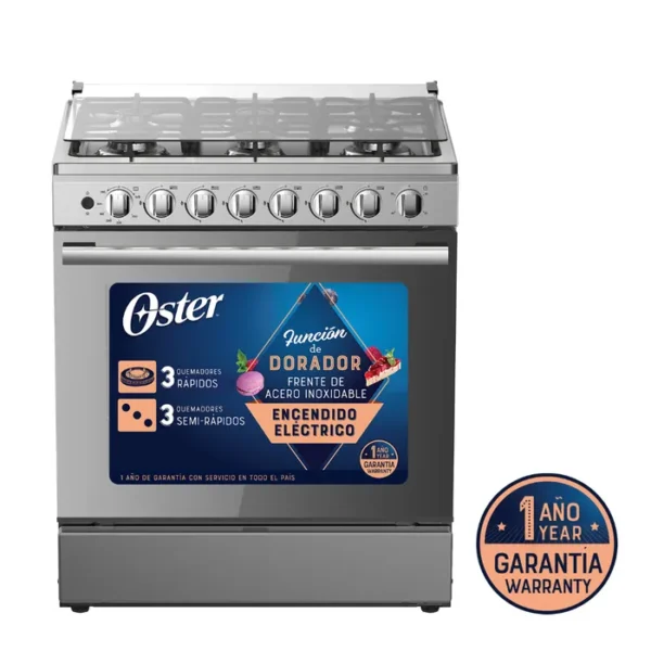Cocina a gas Oster 6 hornillas 30" OS-PGSGMICA306HSSGM
